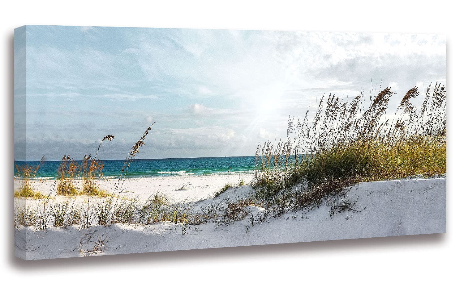 Ocean Beach Wall Art Framed Canvas Print 24