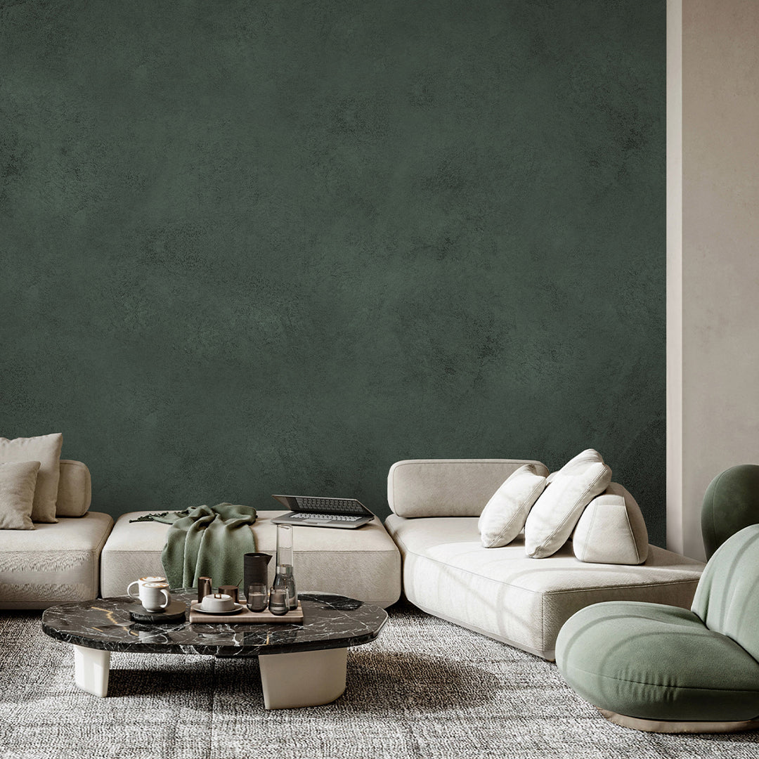 Green Plaster Wall Mural AM071 - Self-Adhesive Peel and Stick Wallpaper for Home & Office Decor - Perfect for Living Room, Bedroom, and Accent Walls