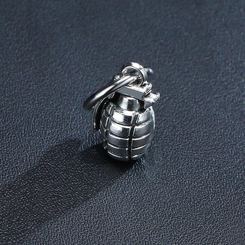 Grenade Shaped Hoop Earrings for Men - Punk Rock Military Style Jewelry - Perfect for Concerts, Parties, and Bold Fashion Statements