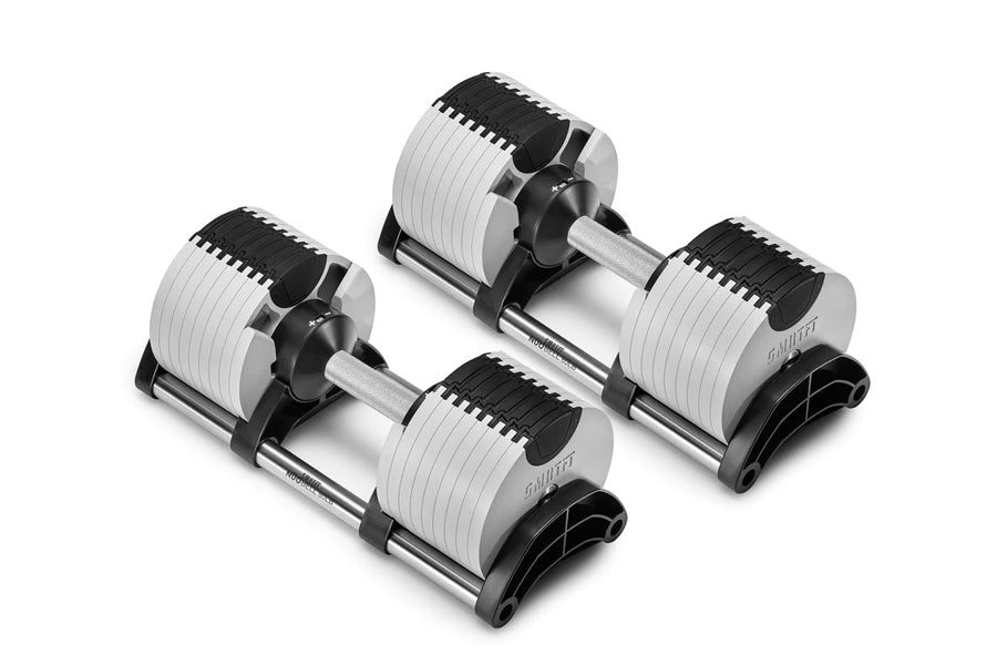 NÜOBELL 80lb Adjustable Dumbbells Set (Ash) - Premium Home Gym Equipment for Strength Training, Weight Lifting & Fitness Workouts