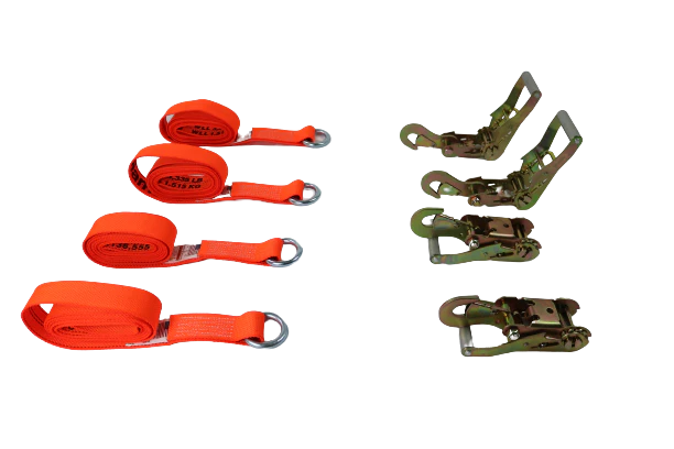 2-Pack 10' Diamond Weave Lasso Wheel Lift Straps with Snap Hook Ratchets - Heavy Duty Tow Strap for ATV, UTV, Motorcycle & Off-Road Vehicle Recovery (4 Pack) - Perfect for Trail Riding, Towing & Emergency Situations