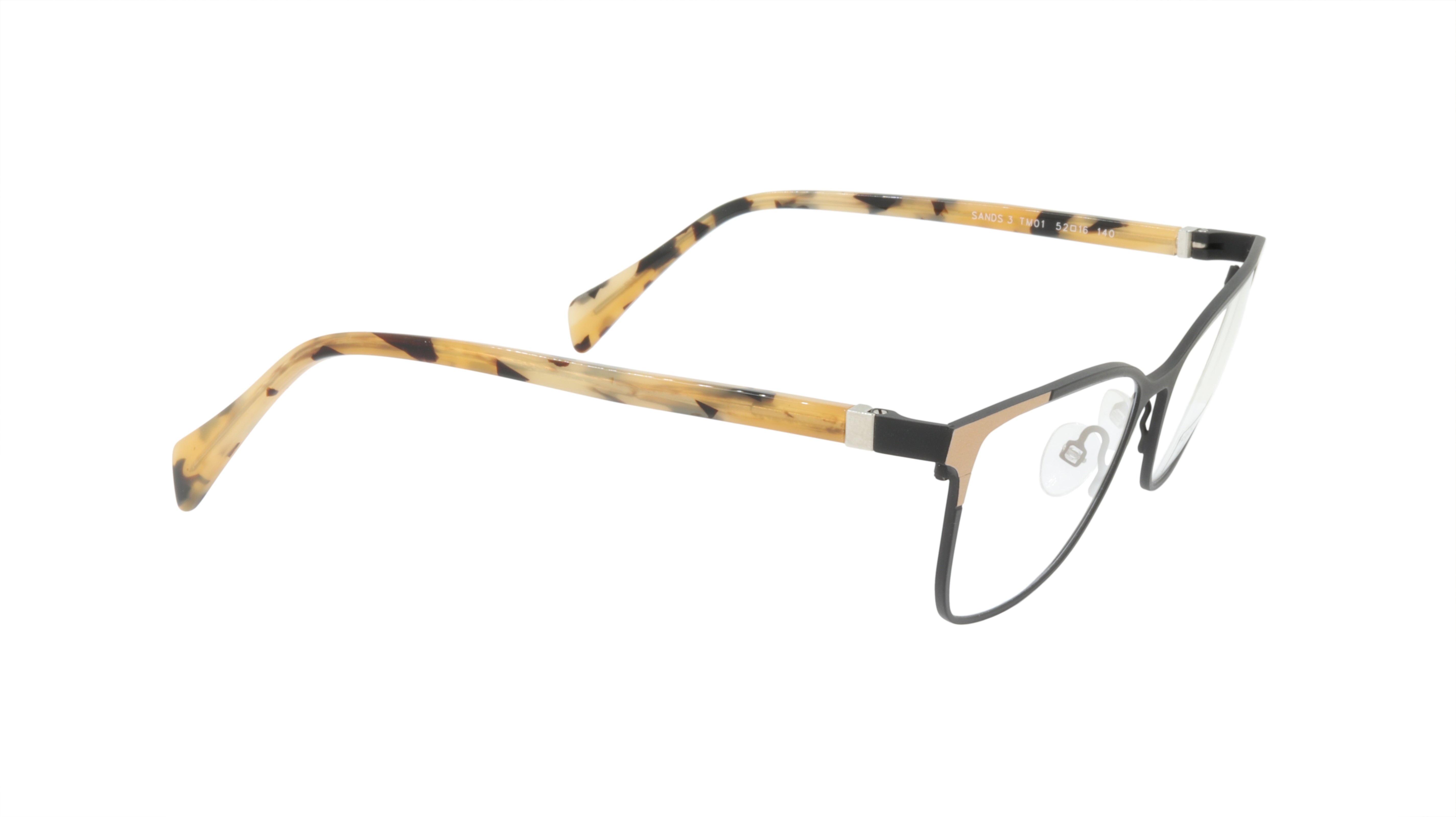 Face A Face SANDS 3 TM01 Acetate & Metal Eyeglasses Frame - Matte Black Satin Finish | Stylish Unisex Optical Glasses for Work, Reading & Everyday Wear