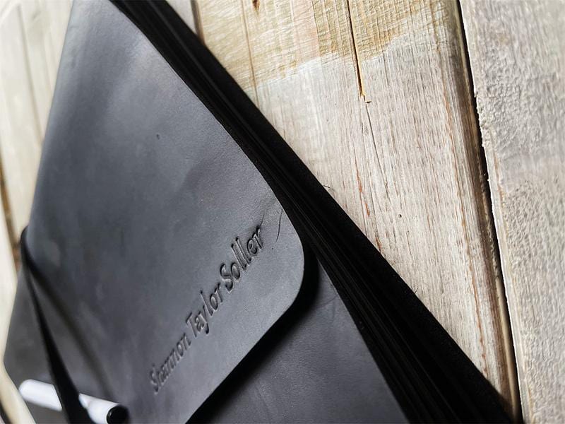 Personalized Black Leather Wrap Journal - Custom Name & Date - Perfect for Travel, Writing & Gift Giving