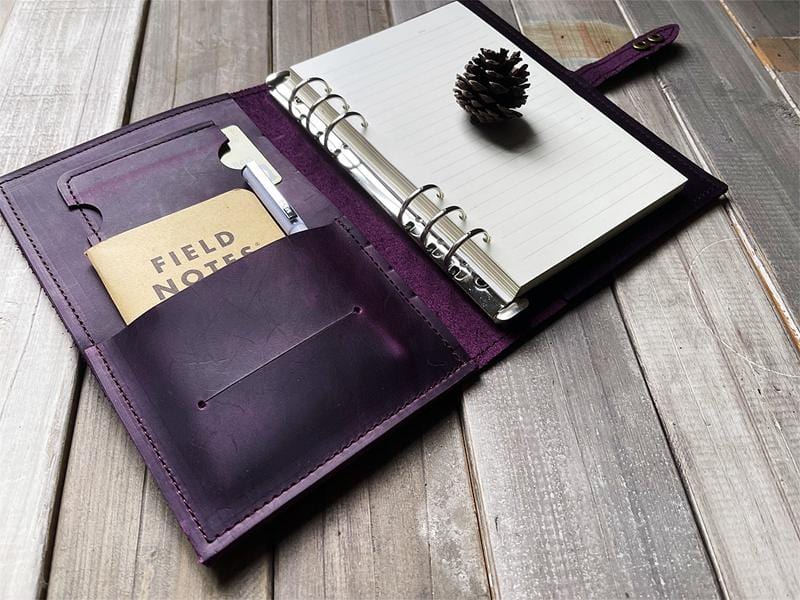 Elegant Purple Refillable Leather Journal for Women - Perfect for Writing, Sketching & Gift Giving