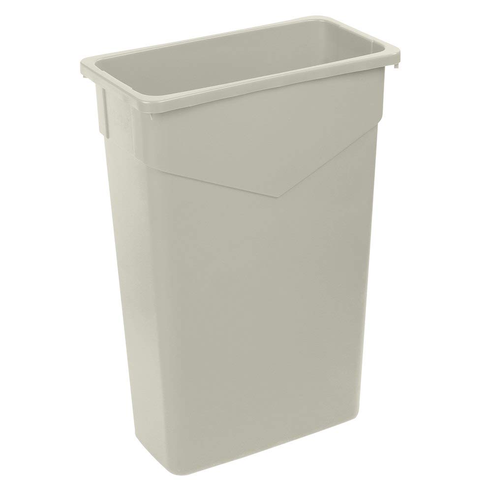 PRO&Family 5-Pack 92 Qt (23 Gallon/87 Liter) Slim Rectangular Trash Can - Beige Kitchen Garbage Bin, Waste Basket & Recycling Bin for Home, Office & Commercial Use