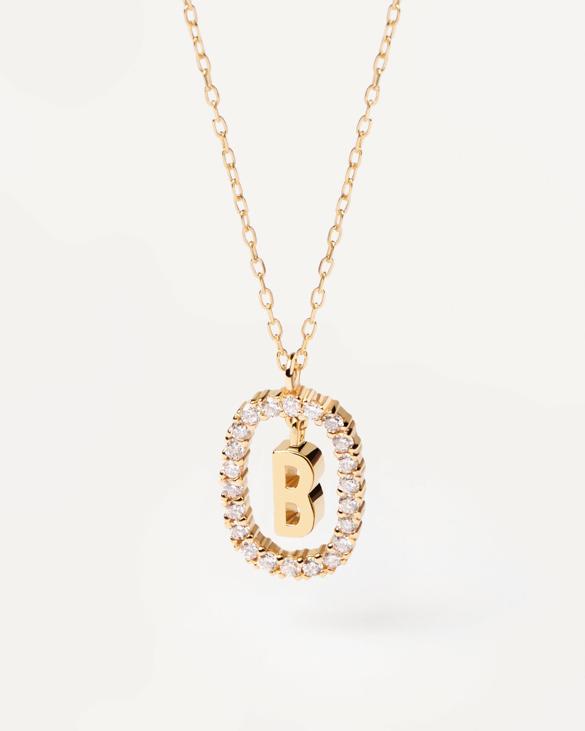 Elegant Diamond & Gold Letter Necklace for Women - Personalized Initial Pendant Jewelry Gift for Birthday, Anniversary & Valentine's Day