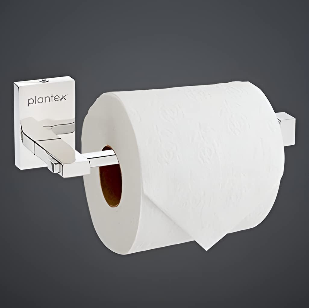 Plantex 304 Stainless Steel Toilet Paper Holder - Chrome Finish Bathroom Tissue Roll Dispenser for Modern Home & Commercial Restrooms - Durable & Rustproof Bath Accessory