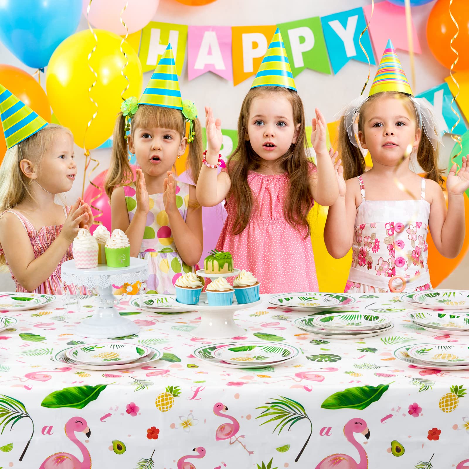 WERNNSAI Flamingo Tablecloth - 2 Pack 108