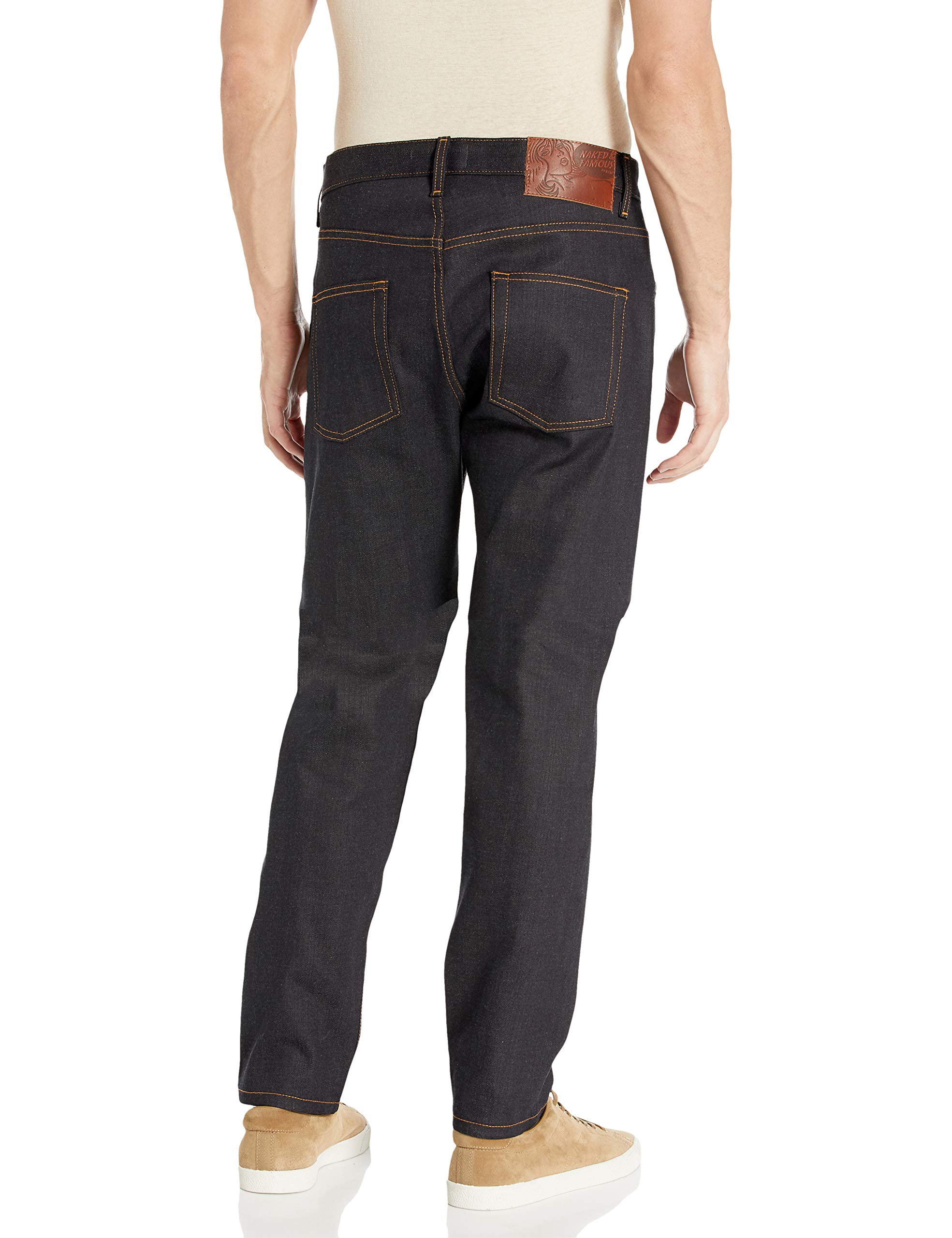 Naked & Famous Denim Men's Easy Guy Relaxed Fit Stretch Selvedge Jeans - Deep Indigo Wash | Comfortable Raw Denim for Casual Wear & Everyday Outfits