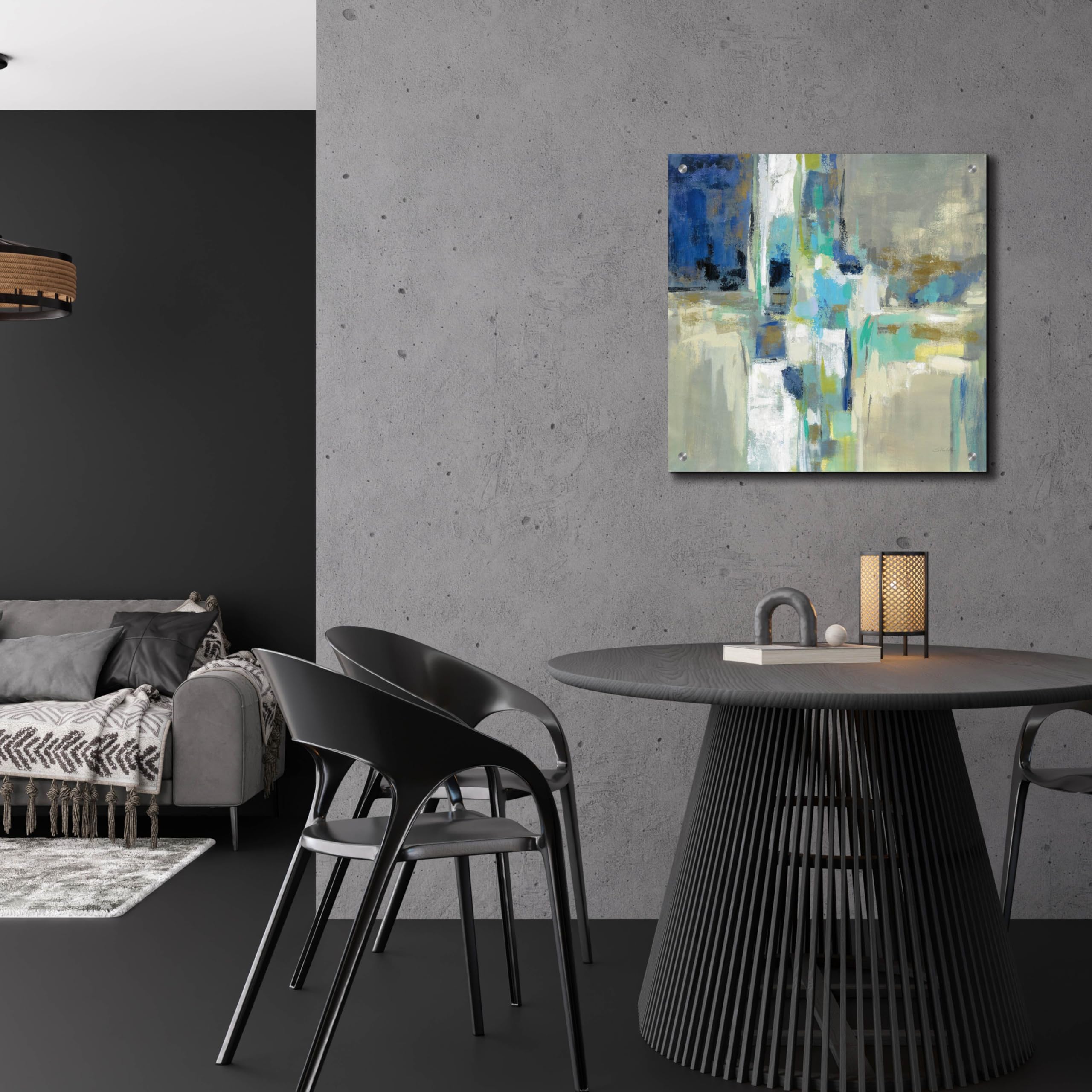 Silvia Vassileva 'Spring Water' Acrylic Glass Wall Art - 24x24 Inch Modern Abstract Painting for Living Room, Bedroom & Office Decor