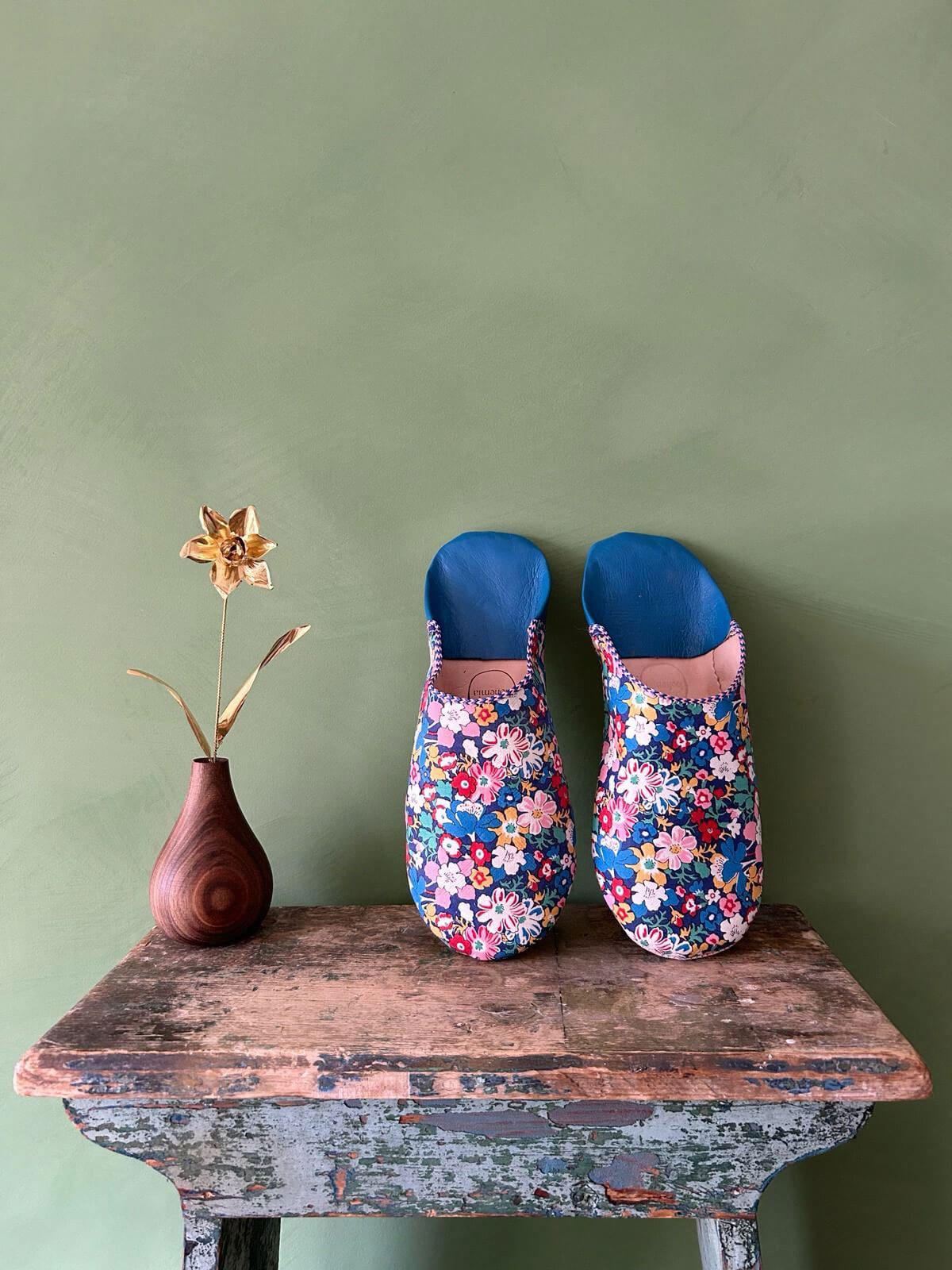 Liberty Print Babouche Slippers - Westbourne Posy Floral Moroccan House Shoes for Women | Comfortable Indoor & Outdoor Slides | Perfect for Home, Lounge, and Beach Wear