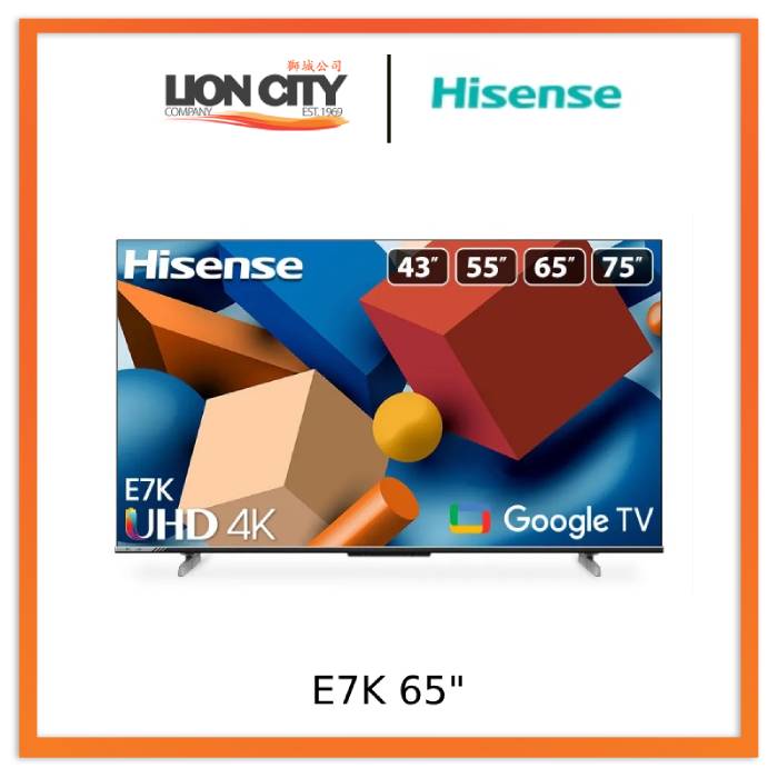 Hisense E7K 65-inch 4K UHD Smart Google TV with Dolby Vision HDR - Streaming, Gaming & Home Theater Experience