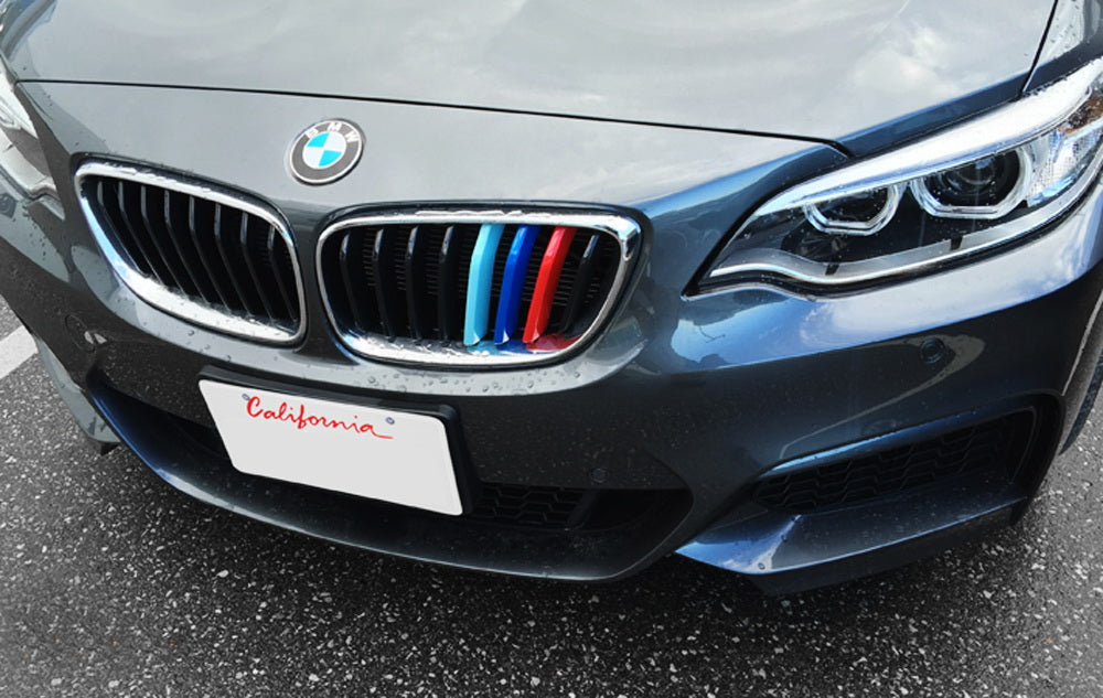 BMW 2 Series (2014-2020) M Color Grille Insert Trims - 8 Beam Black Grill Upgrade for Enhanced Style | Perfect for Car Enthusiasts & Customization Projects