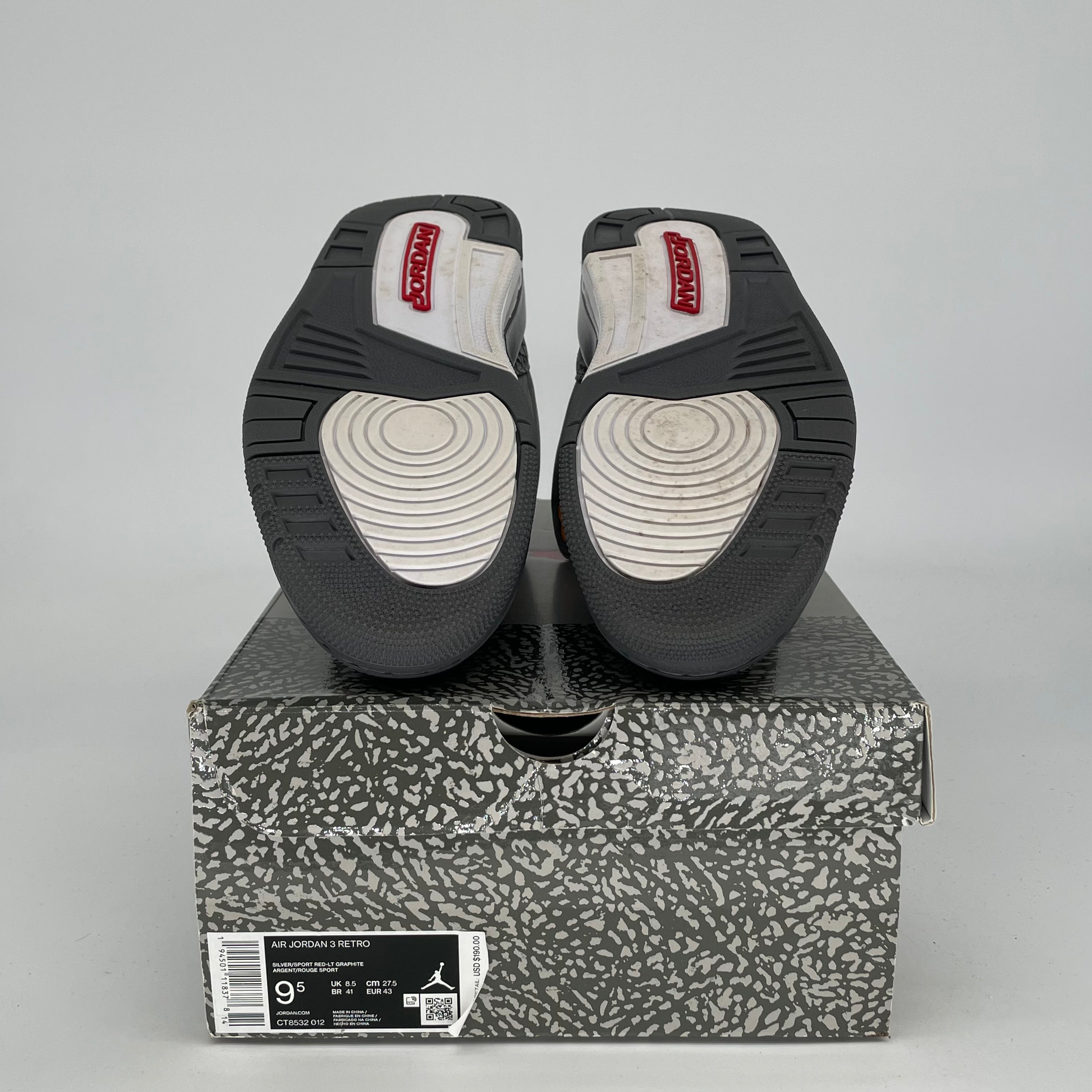 AIR JORDAN 3 COOL GREY Men's Basketball Shoes - Size 9.5/11W (CT8532-012) | Retro Sneakers for Casual Wear, Street Style & Sports Performance