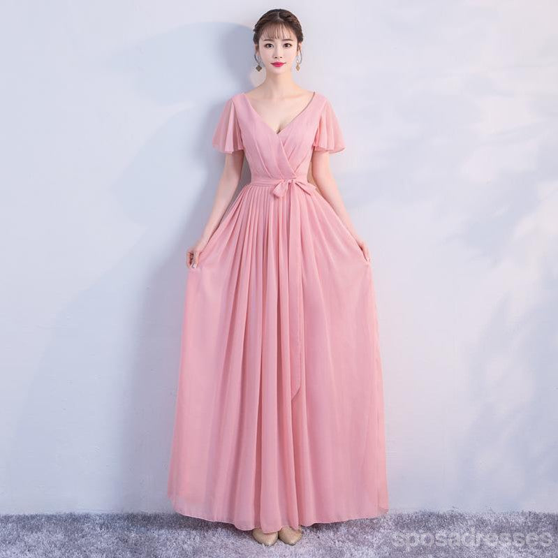 Affordable Mismatched Pink Chiffon Bridesmaid Dresses - WG755 | Elegant Wedding Party Attire for Bridesmaids, Formal Events & Special Occasions