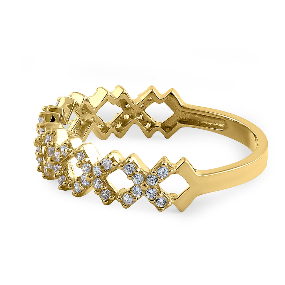 14K Solid Yellow Gold XS Cubic Zirconia Ring for Women - Elegant Minimalist Jewelry for Everyday Wear & Special Occasions