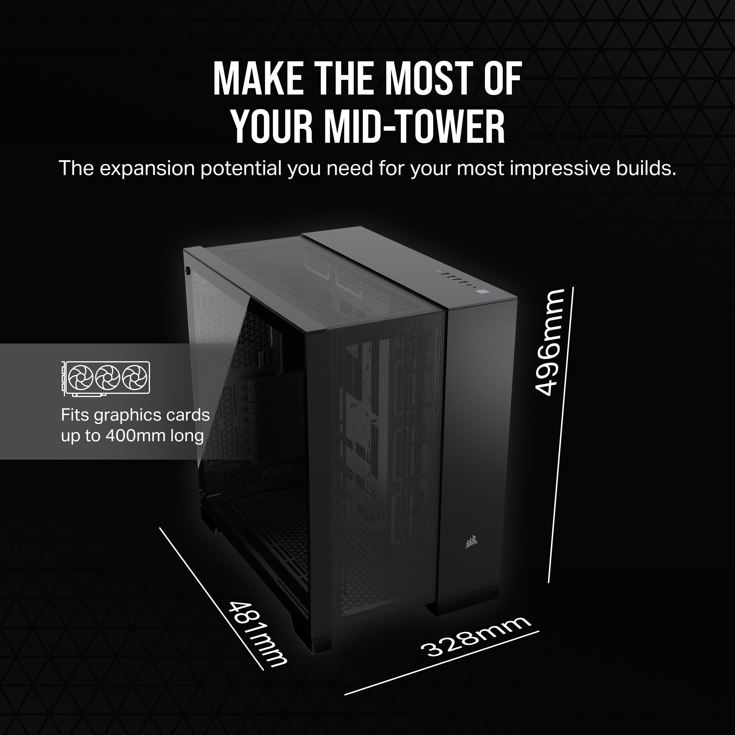 CORSAIR 6500D AIRFLOW Mid-Tower ATX PC Case - Dual Chamber Design, Tempered Glass Side Panel, Reverse Connector Compatibility - High Airflow Gaming Computer Case (Black) - Perfect for Custom PC Builds, Gaming Rigs & Workstation Setups