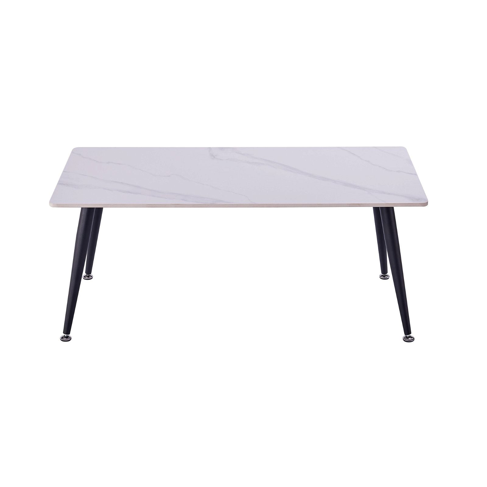 Criterionâ¢ White Sintered Stone Coffee Table with Sturdy Metal Legs - Modern Living Room Centerpiece for Home Decor