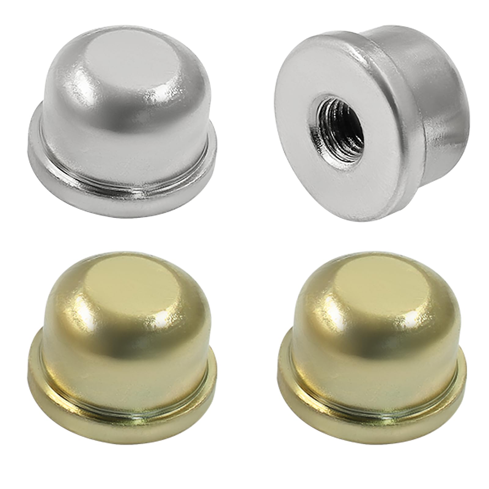 4 Pcs Solid Lamp Finials - 1/4-27 Inch Screw Cap Knob for Lamp Harp Tops (Gold & Silver) | Decorative Lighting Accessories for Table Lamps, Floor Lamps & Chandeliers