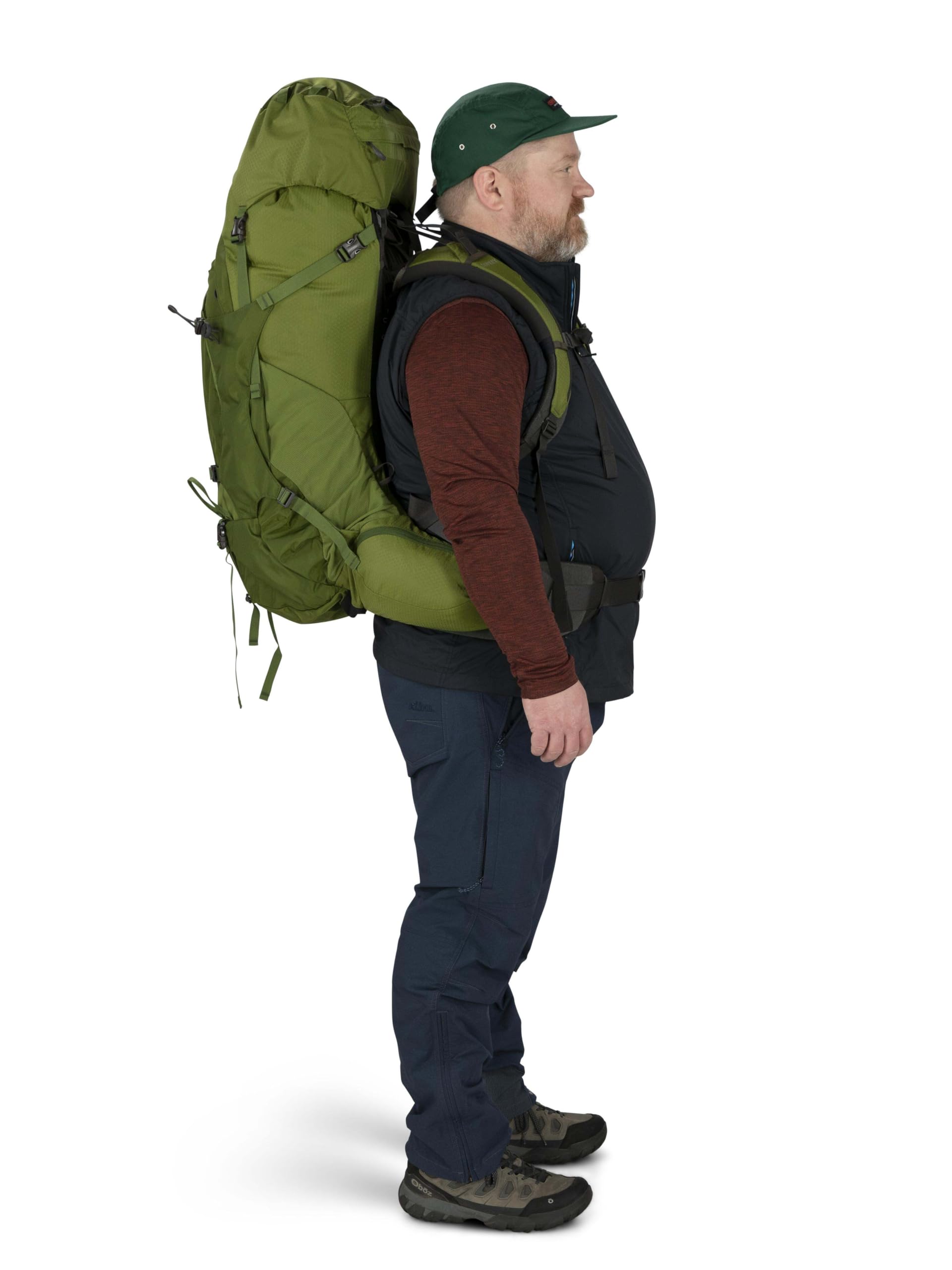 Osprey Aether 65L Men's Hiking Backpack - Lightweight Travel & Trekking Pack for Outdoor Adventures, Garlic Mustard Green, S/M Size with Extended Fit | Perfect for Camping, Backpacking & Multi-Day Trips