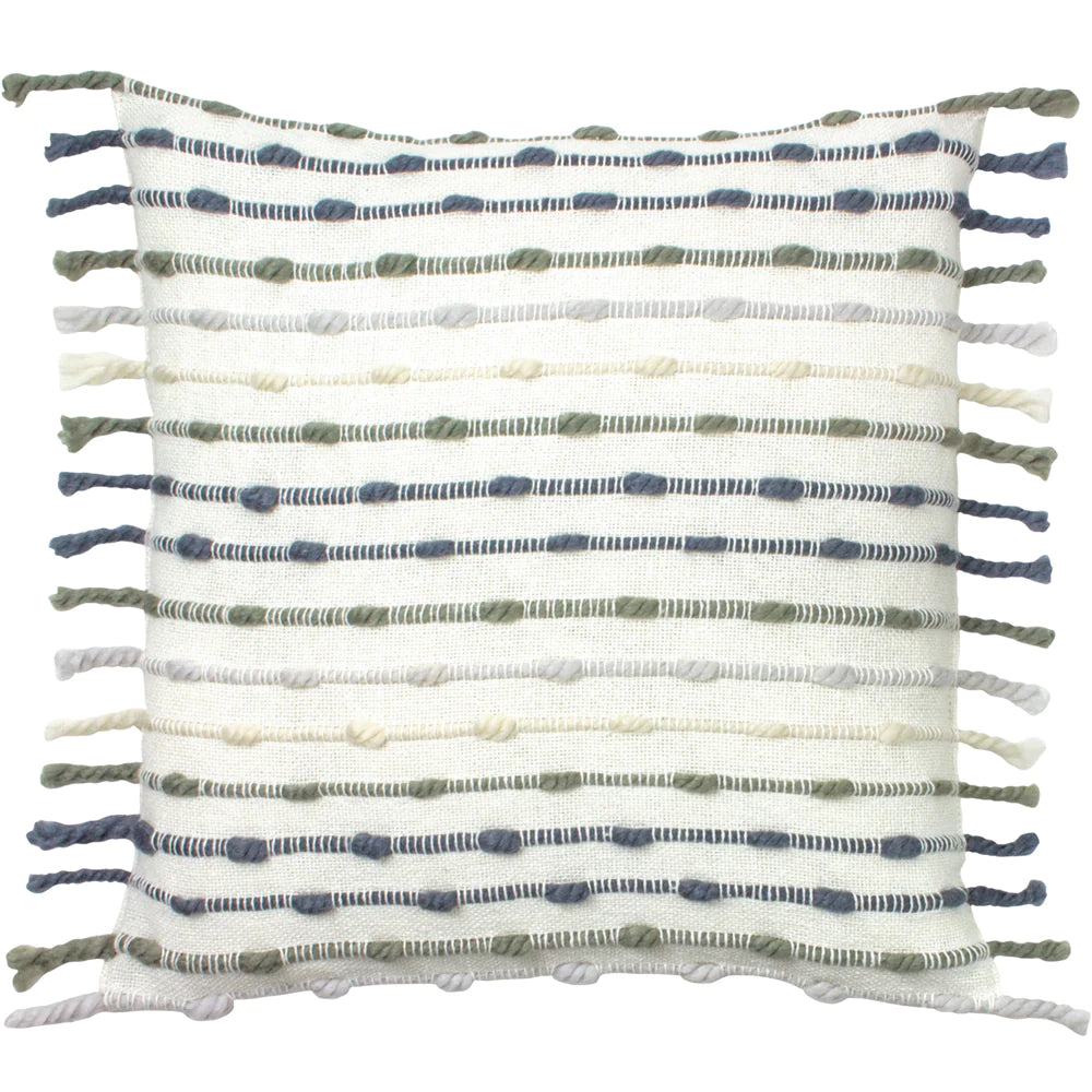 Furn Dhadit Striped Cushion Cover - Soft Grey Pillow Case for Sofa, Bed, Chair - Home Decor & Living Room Accessories
