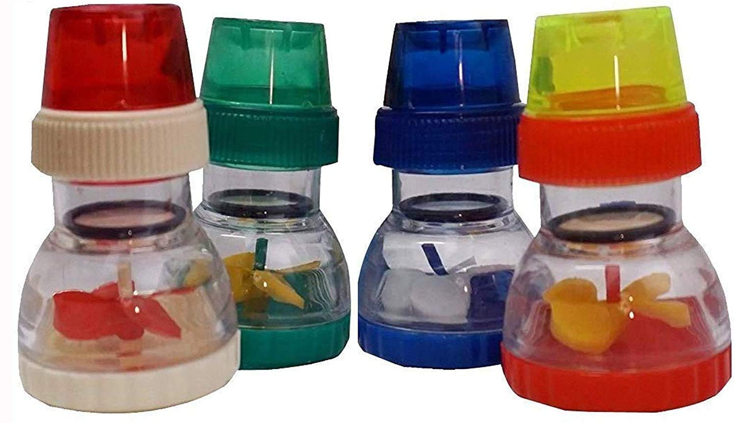 Mini Shower Head for Kitchen and Bathroom Tap - Plastic Water Saving Sprinkler Set of 4 - Perfect for Washing Dishes, Pets, and Garden Plants