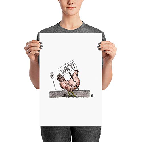 BellavanceInk: Limited Edition 'Why Did the Chicken Cross The Road?' Pen & Ink Watercolor Print - Whimsical Wall Art for Home, Office & Gift Giving