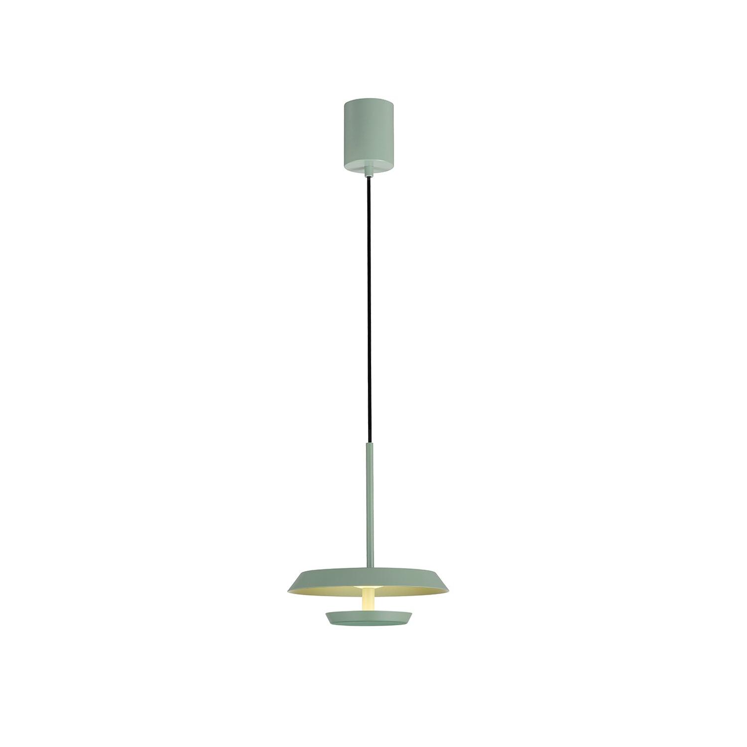 Modern Flat Pendant Light Fixture - Sleek Minimalist Ceiling Lamp for Kitchen Island, Dining Room & Bedroom Lighting - Dimmable LED Hanging Light with Adjustable Cord