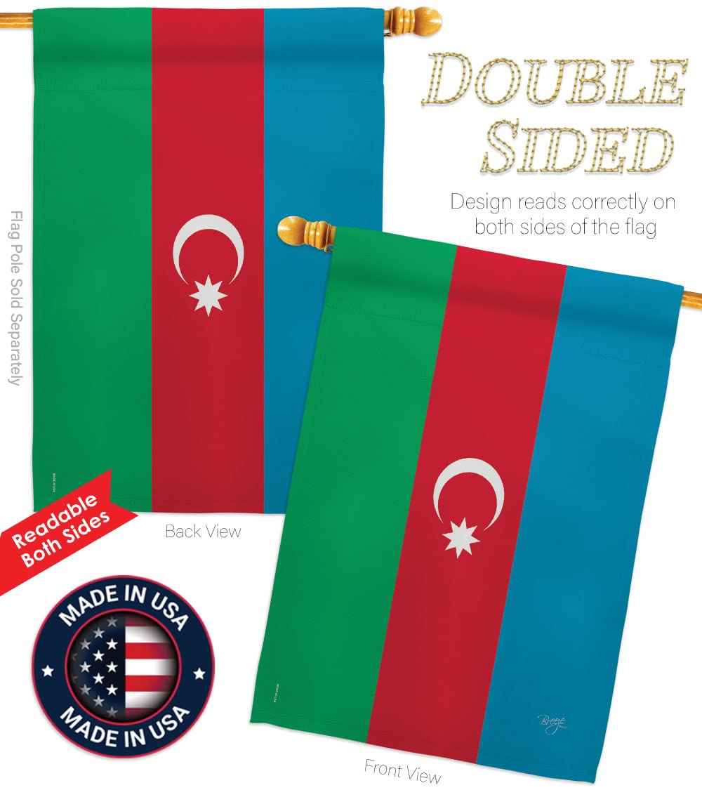 Azerbaijan National Flag Set 28x40