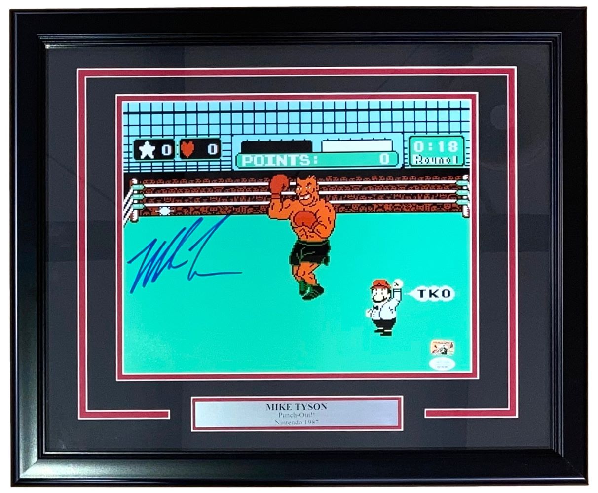 Mike Tyson Autographed Framed 11x14 Boxing Photo with JSA COA - Perfect for Boxing Memorabilia Collectors & Man Cave Decor