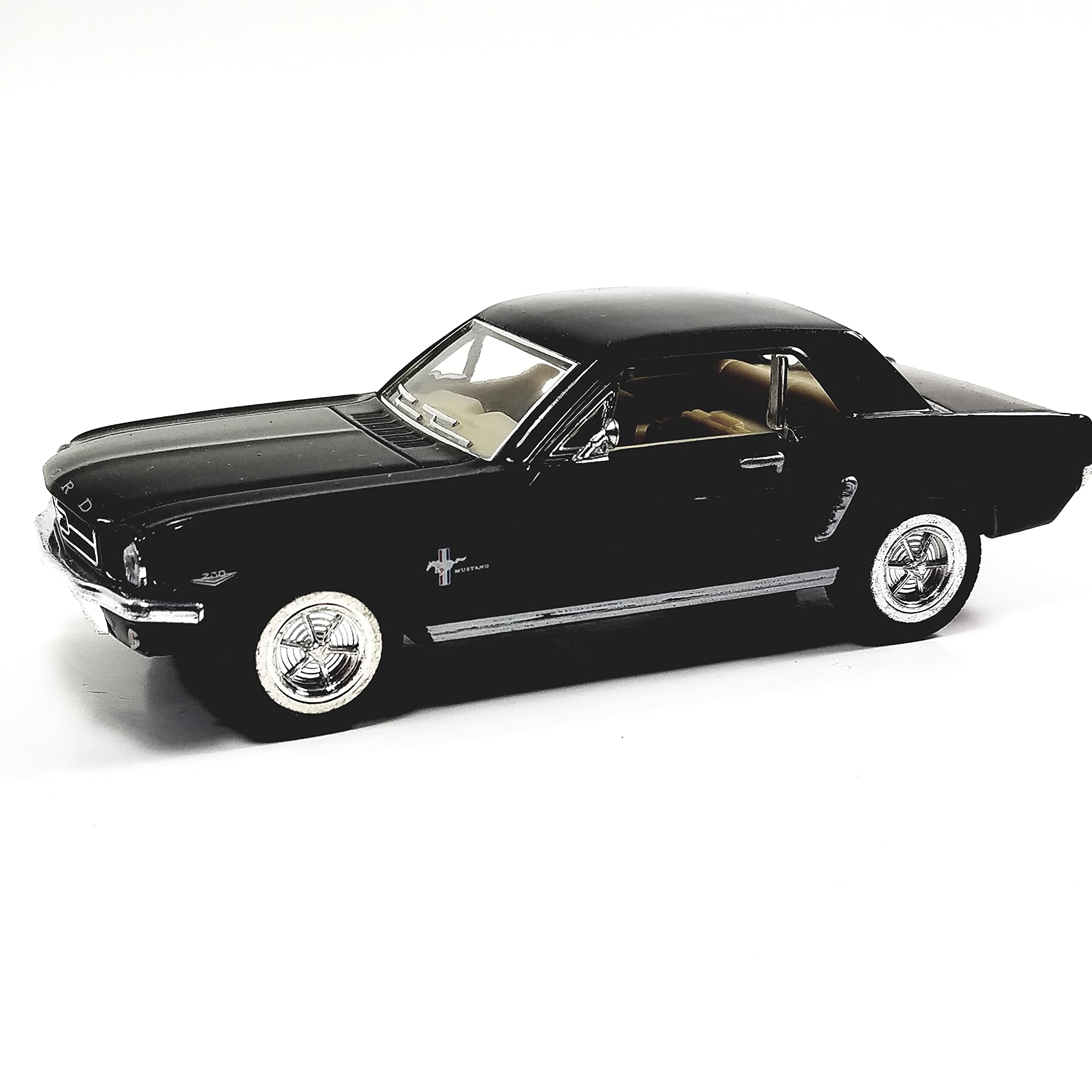 Kinsmart 1/36 Scale Diecast Ford Mustang 1964 1/2 Jet Black Hardtop Model Car - Perfect for Collectors, Display, and Gift Giving