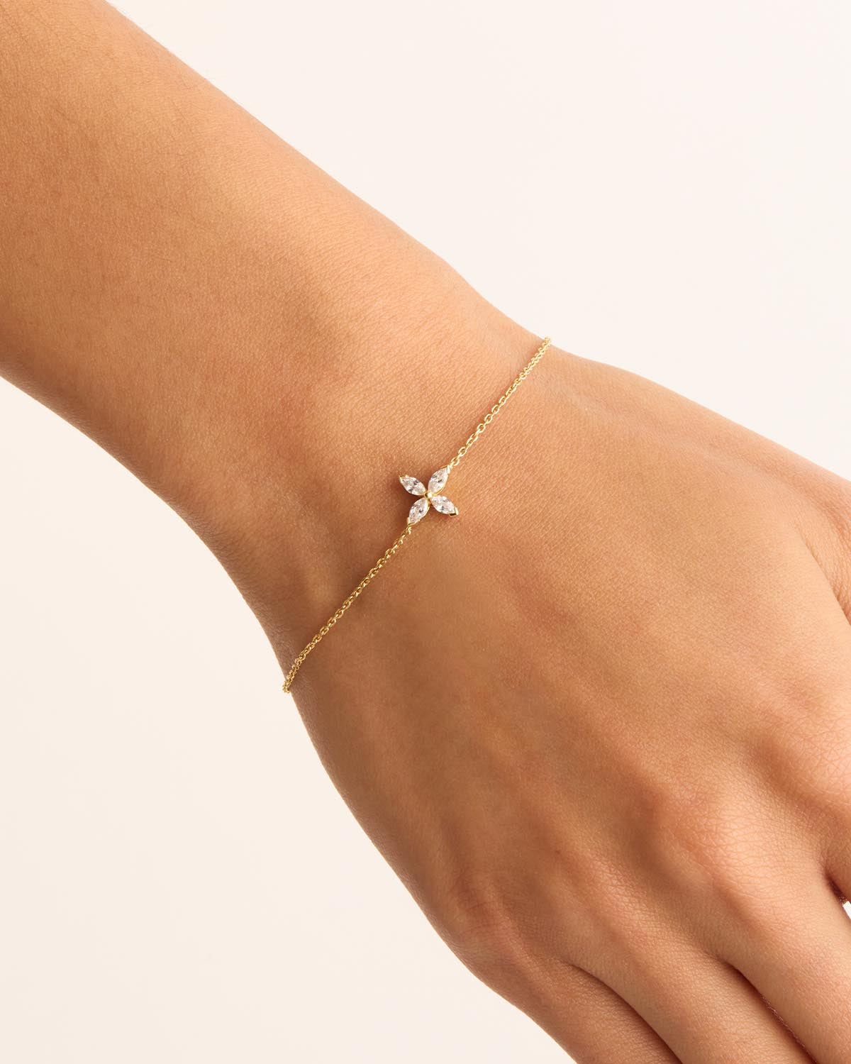 14K Solid Gold Blossom Lab-Grown Diamond Bracelet for Women - Elegant Floral Tennis Bracelet for Anniversary, Wedding & Special Occasion Gifts
