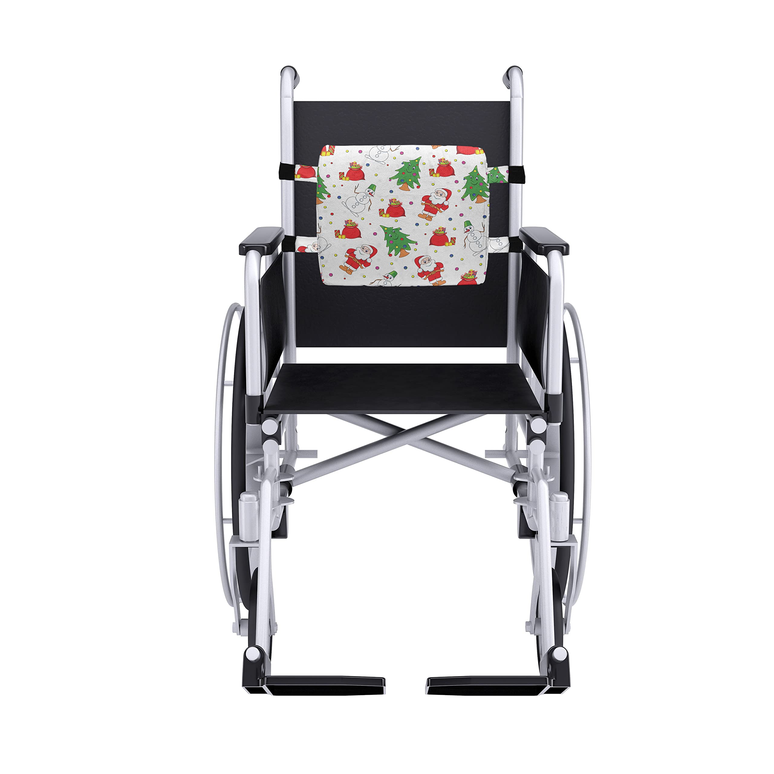 Ambesonne Christmas Lumbar Support Pillow - Santa Claus & Tree Design on Polka Dot Background, High Density Foam for Office Chair & Car Seat (14