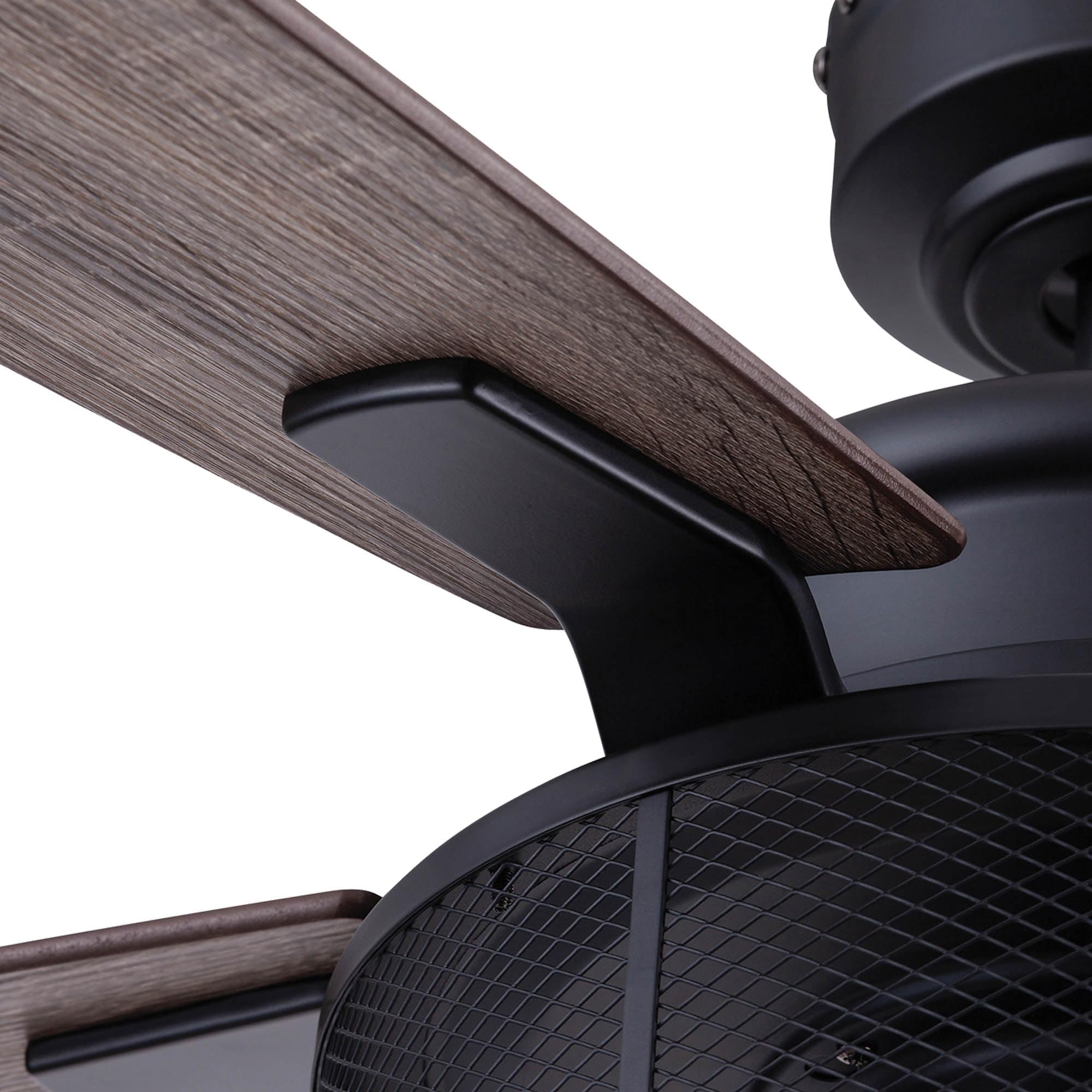 Honeywell Carnegie 52 Inch Industrial Ceiling Fan with LED Light and Remote Control - 5 Blades, Matte Black Finish (50614-01) - Perfect for Living Room, Bedroom, and Office Spaces