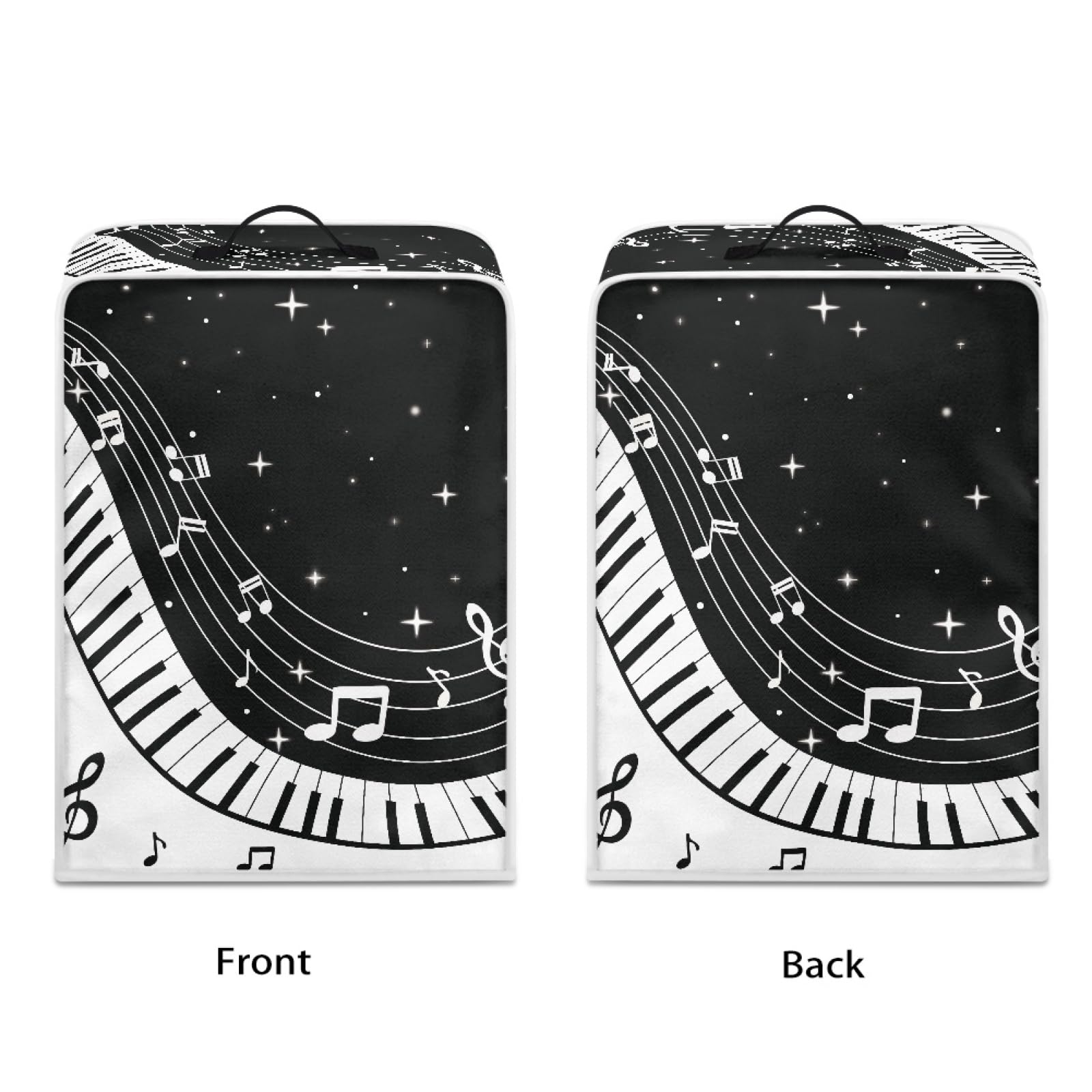 GLENLCWE White Music Note Piano Coffee Machine Cover - Stain & Dust Protection for Coffee Maker, Stand Mixer, Juice Maker - Washable Appliance Dust Cover for Kitchen & Home Use