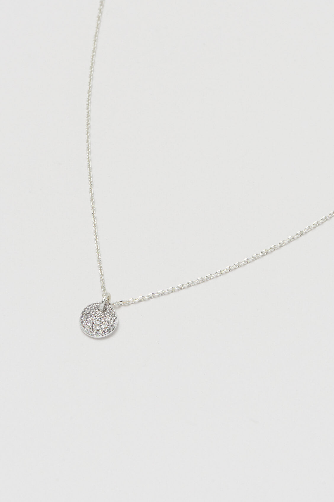 Pave Disc Necklace - Elegant Sparkling Jewelry for Women | Perfect for Parties, Weddings & Everyday Wear