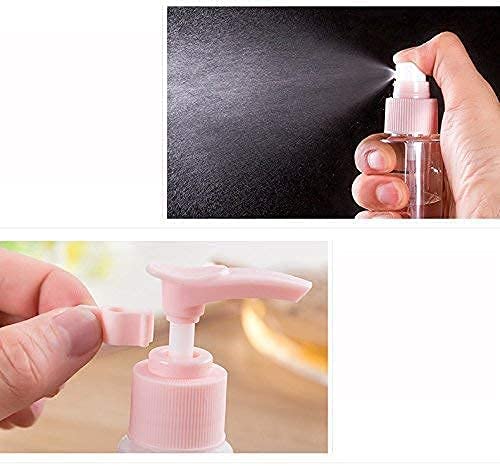 5-Piece Travel Bottle Set - Leak-Proof Empty Pressure Spray Bottles for Cosmetics & Perfume | TSA Approved Transparent Plastic Atomizer Kit with Different Shapes & Sizes | Perfect for Travel, Gym, and Daily Skincare Routine
