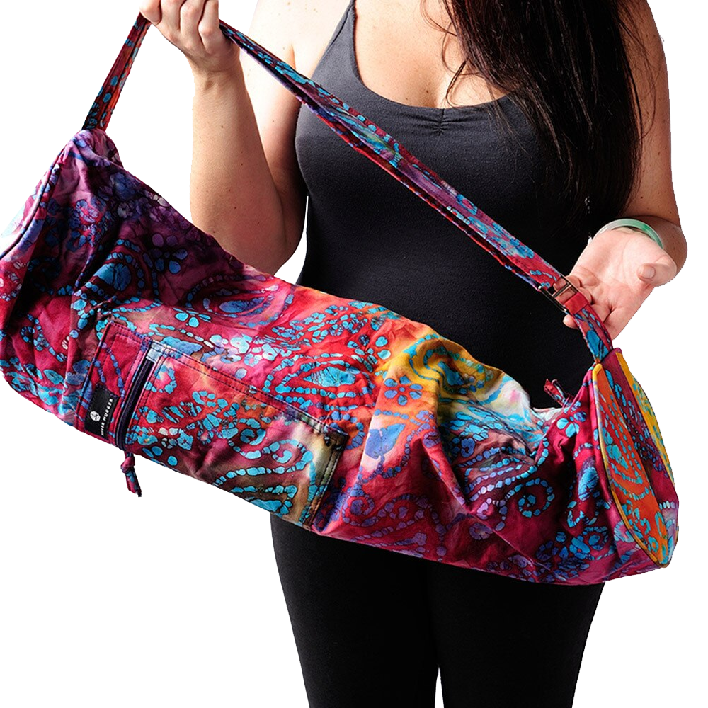 Eco-Friendly Batik Yoga Mat Bag - Handmade Cotton Yoga Mat Carrier with Adjustable Strap for Women & Men - Perfect for Yoga, Pilates, Gym & Travel Accessories