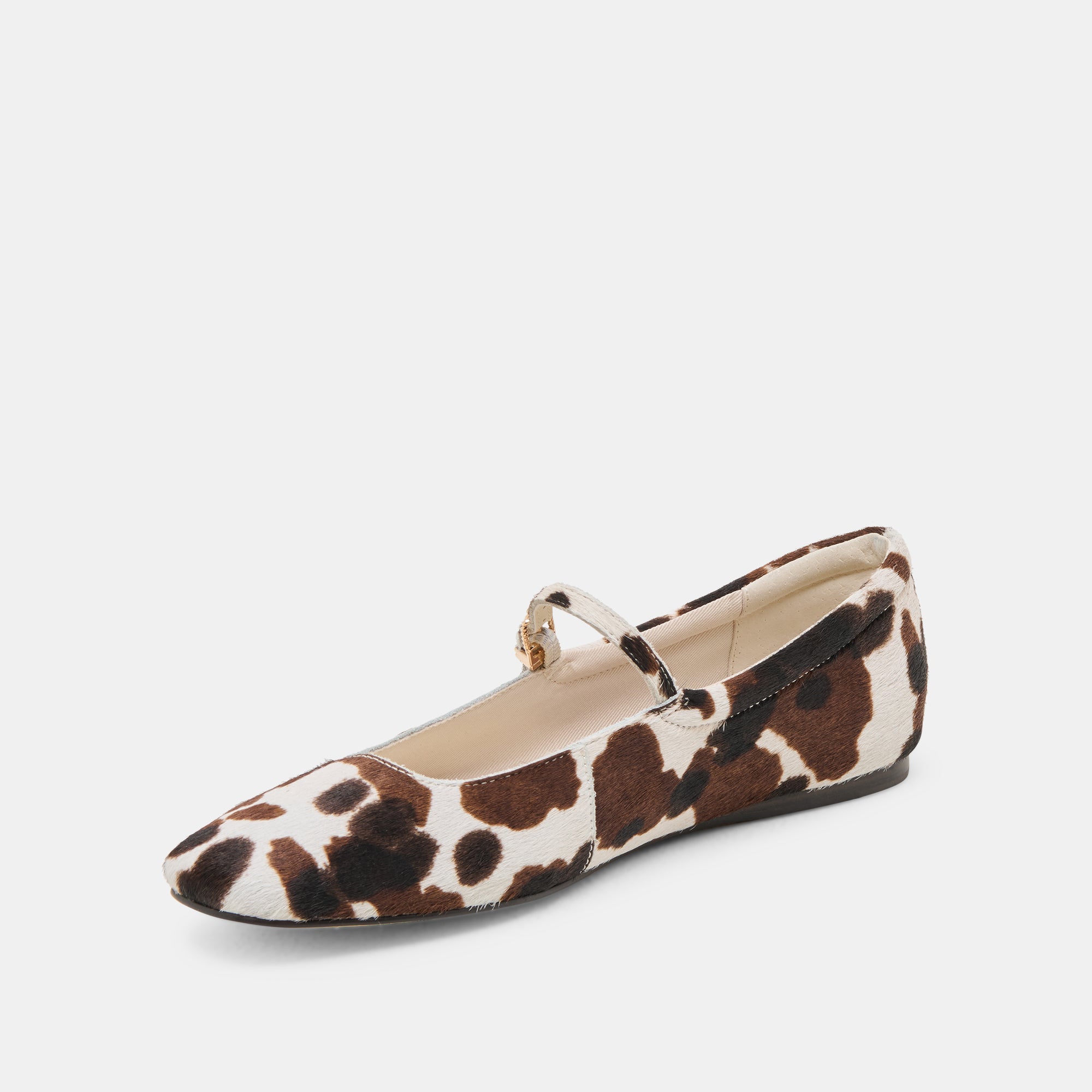 REYES Women's Ballet Flats in Cocoa Taurus Calf Hair - Comfortable & Stylish Shoes for Work, Casual Outfits & Everyday Wear