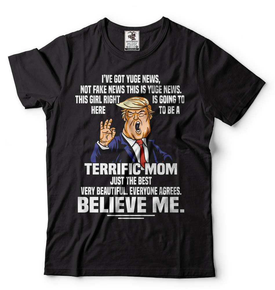 Funny Donald Trump Pregnancy Announcement T-Shirt - Yuge News Graphic Tee for Political Humor Fans - Great for Gifts, Parties & Satirical Events