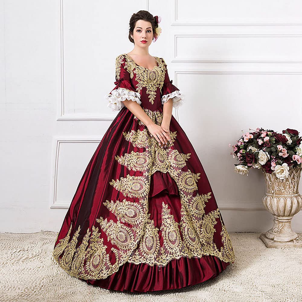 Victorian Renaissance Queen Dress for Women - Elegant Long Party Costume & Rococo Masquerade Ball Gown | Perfect for Cosplay, Halloween, Themed Parties & Historical Reenactments