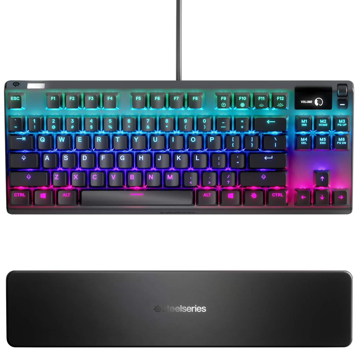 SteelSeries Apex 7 TKL Mechanical Gaming Keyboard with OLED Display & Brown Switches - US QWERTY Layout for PC, Mac, PS5, Xbox Gaming & Office Work