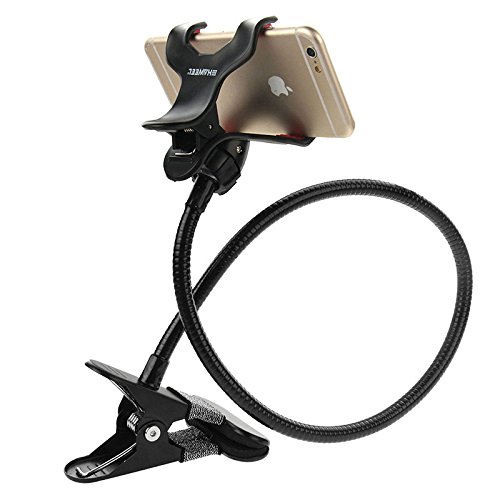 Universal Gooseneck Phone Holder - Flexible Long Arm Lazy Bracket for Hands-Free Use | Bed, Car, Desk & Chair Mount | Compatible with All Smartphones (2 Pack, Black) - Perfect for Watching Videos, Reading & Video Calls