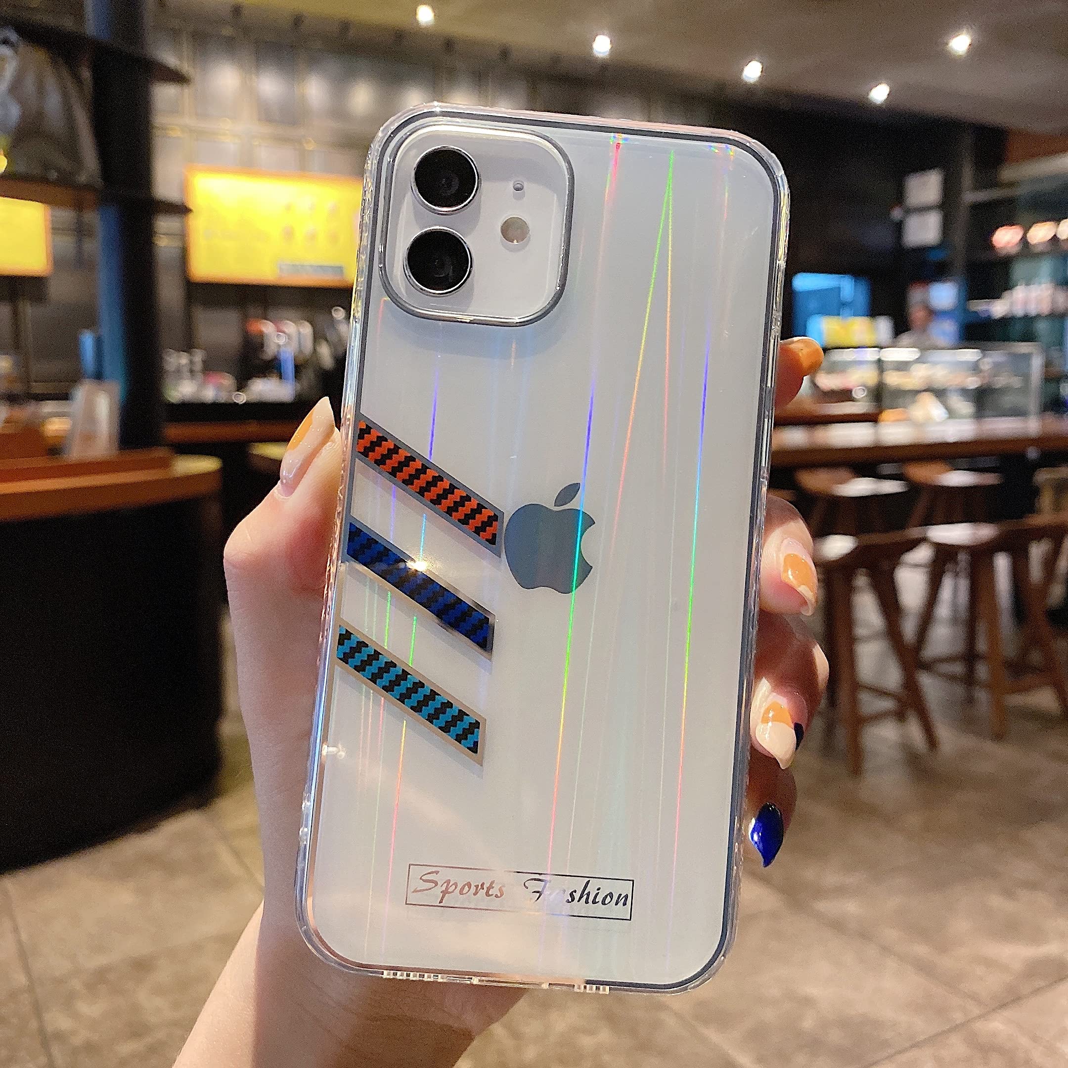 ZCDAYE Clear Transparent Shockproof TPU Case for iPhone 7/iPhone 8/iPhone SE 2020 - Stripe Pattern Sport Style Slim Hard Back Cover for Women, Men, Girls & Boys | Perfect for Gym, Outdoor Activities & Daily Protection