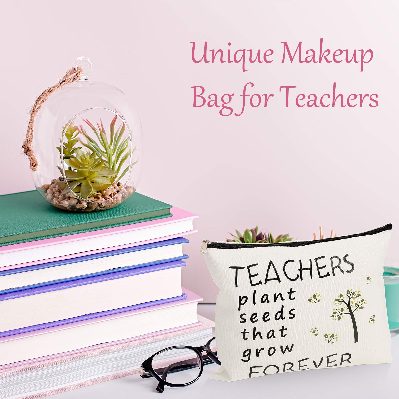 Frienda 2 Pcs Teacher Appreciation Makeup Bags - Graduation Birthday Gifts for Women