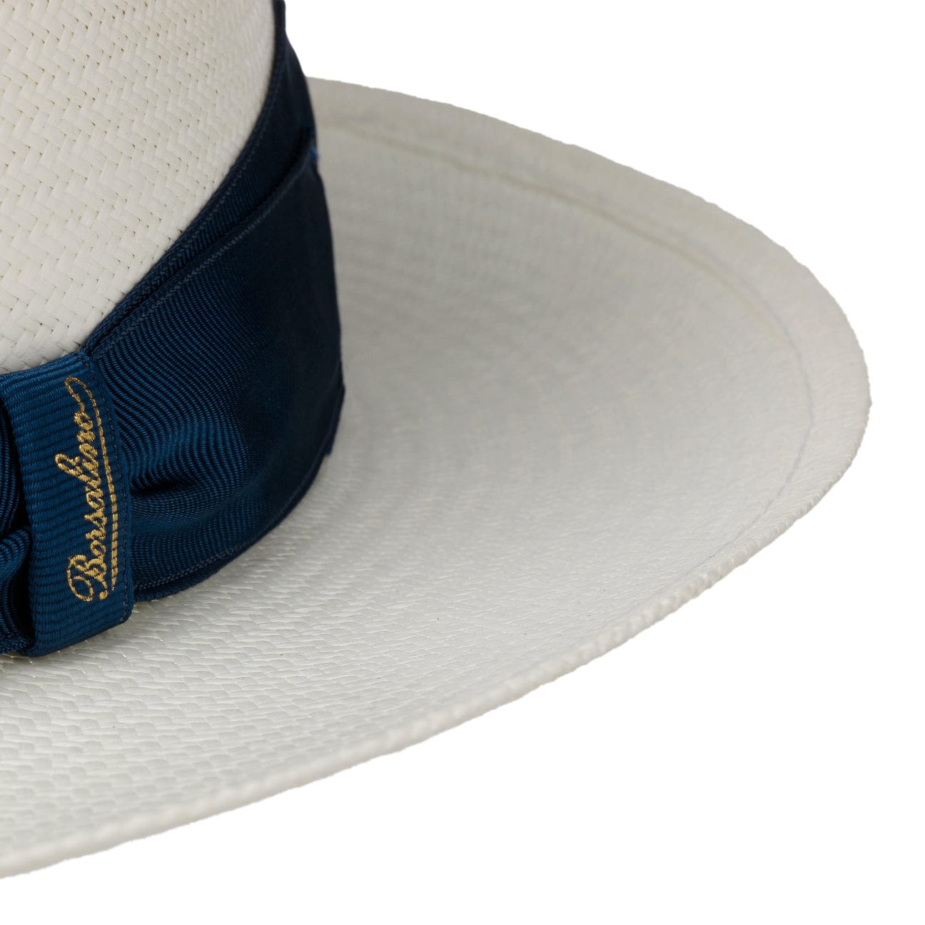Borsalino Small Panama Hat with Grosgrain Trim - Classic Summer Straw Hat for Women, Beach Vacation, Garden Party & Outdoor Events