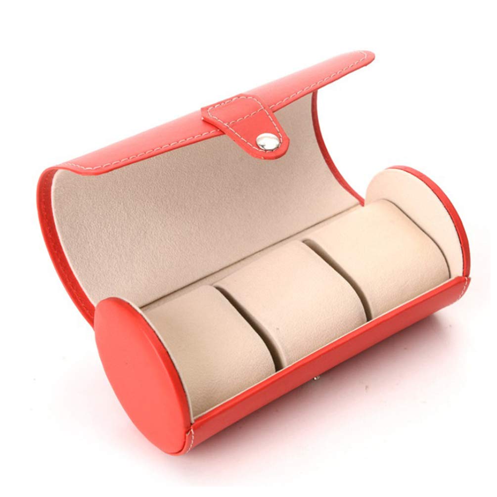 Hemobllo Jewelry Organizer - Portable Watch & Jewelry Storage Case for Desktop Display (Red) - Perfect for Travel & Home Decor