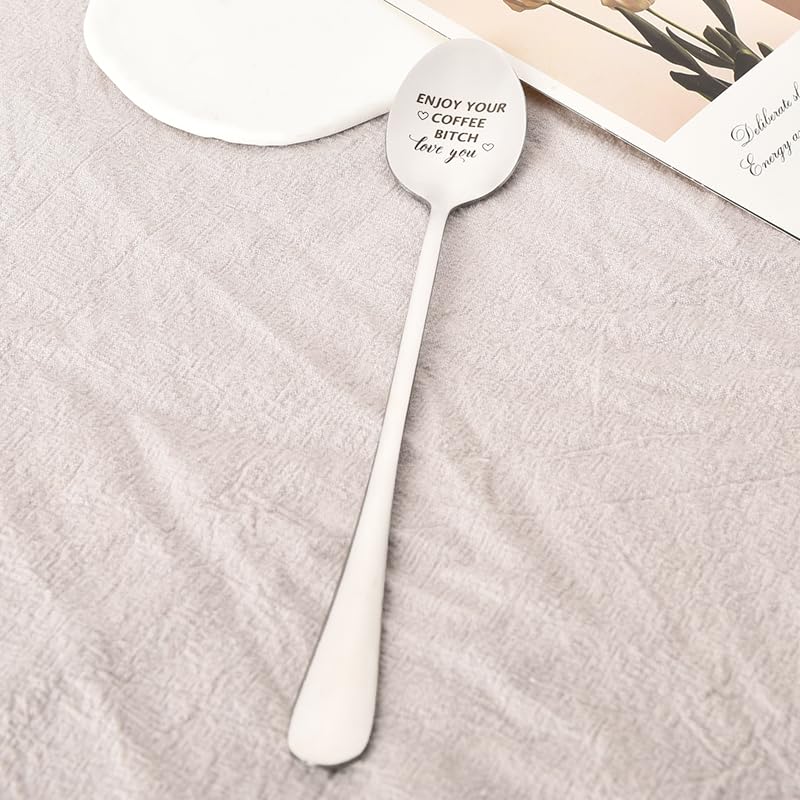 Funny Coffee Spoon Gift for Women - Best Friend Birthday, Christmas, BFF, Teen Girls, Espresso Lover, Cute Friendship Present for Her, Cousin, Sister - Perfect for Coffee Breaks, Office Use, and Home Decor
