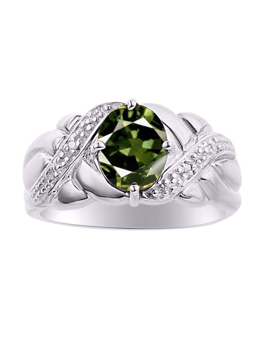 RYLOS Sterling Silver Oval Gemstone & Diamond Ring for Women | 9x7mm Oval Cut Color Stone Jewelry | Size 5-13 | Elegant Gift for Anniversary, Birthday & Special Occasions