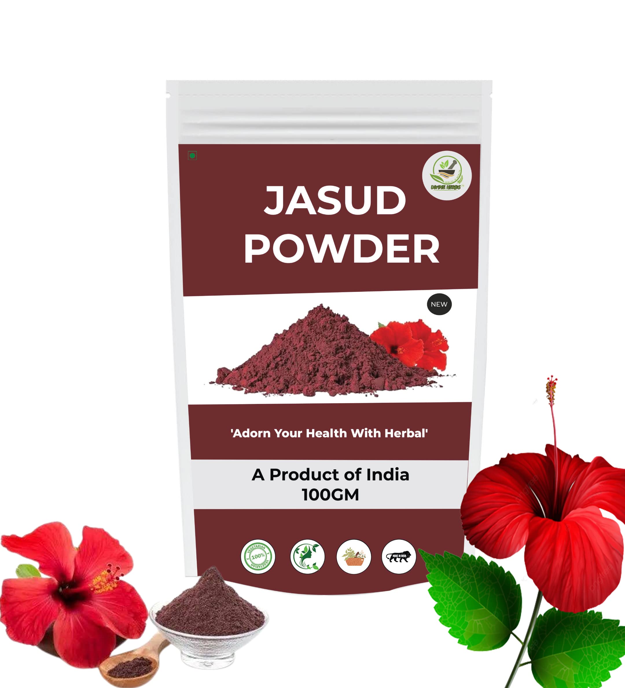 Divine Herbs Natural & Organic Jasud Powder for Skin & Health Care - 100g | Ayurvedic Beauty & Wellness Supplement for Glowing Skin & Detox